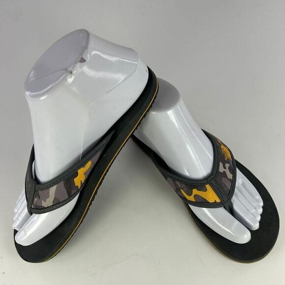 THE NORTH FACE BOYS BASE CAMP FLIP-FLOPS US 5 GRAY CAMO THONG SANDAL - Picture 3 of 8